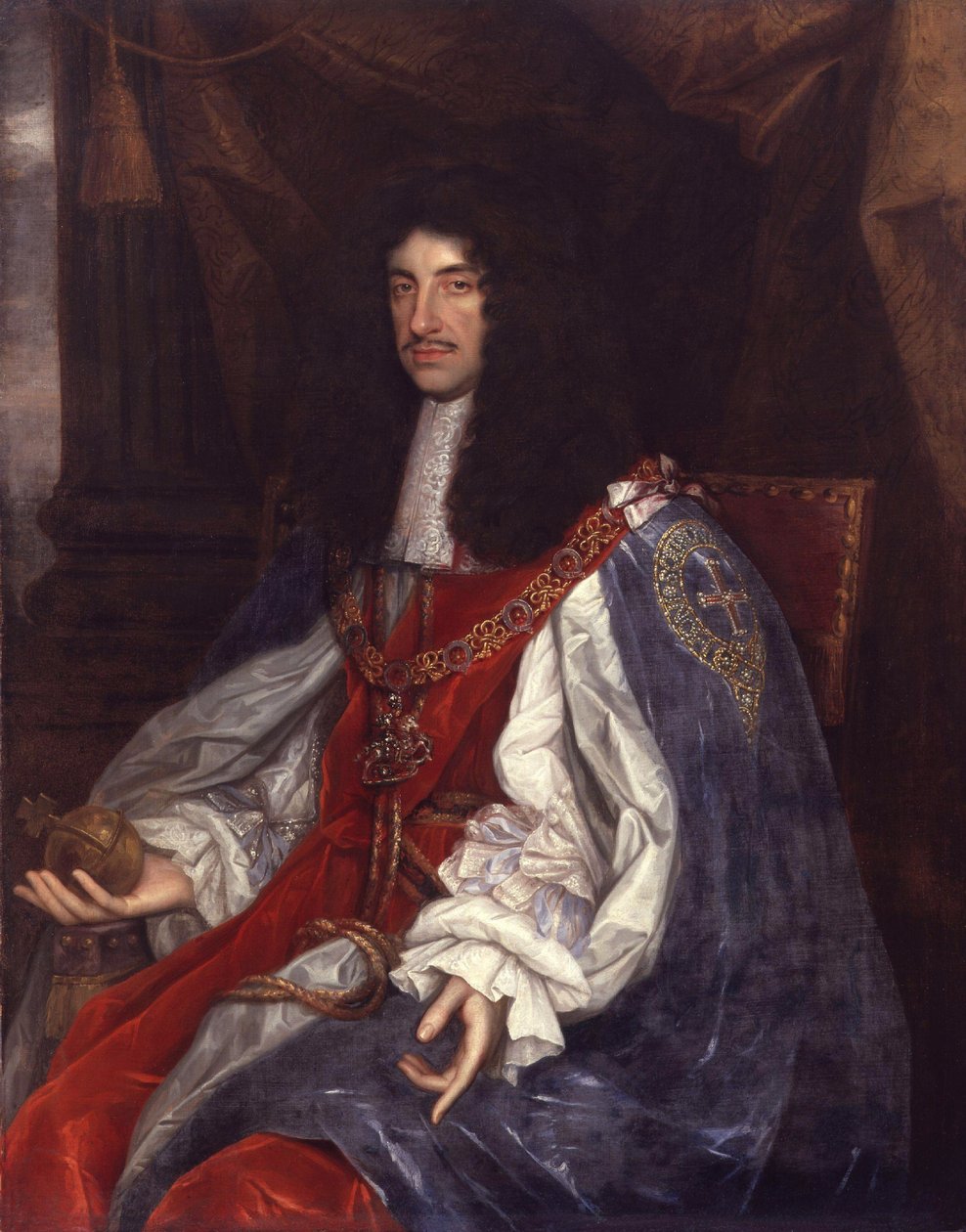 Portrett av Karl II (1630-85) ca. 1660-65 av John Michael Wright