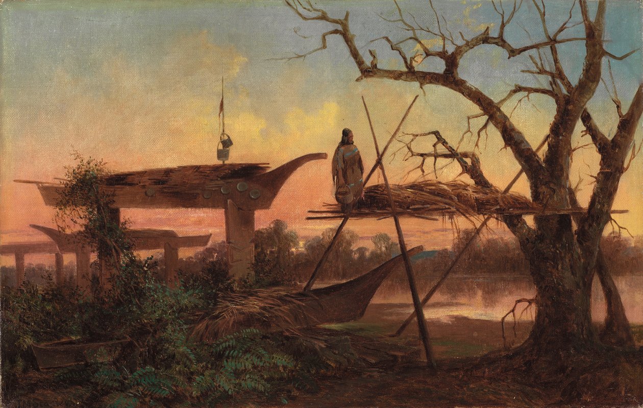 Chinook gravfelt, ca. 1870 av John Mix Stanley
