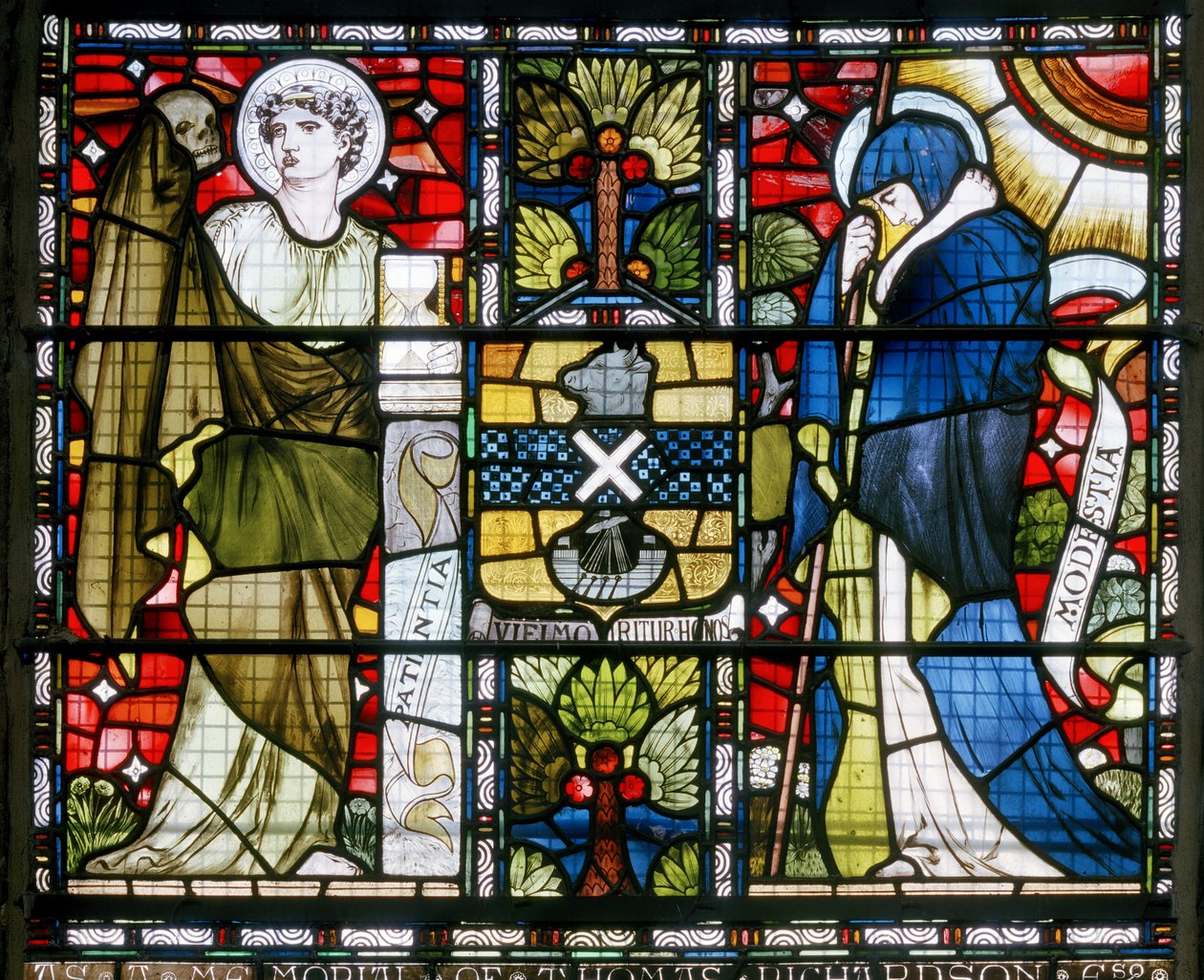 Paisley Abbey, Cottire & Co, tilskrevet John Moyr Smith, Patience & Modesty, 1873 av John Moyr attr.to Smith
