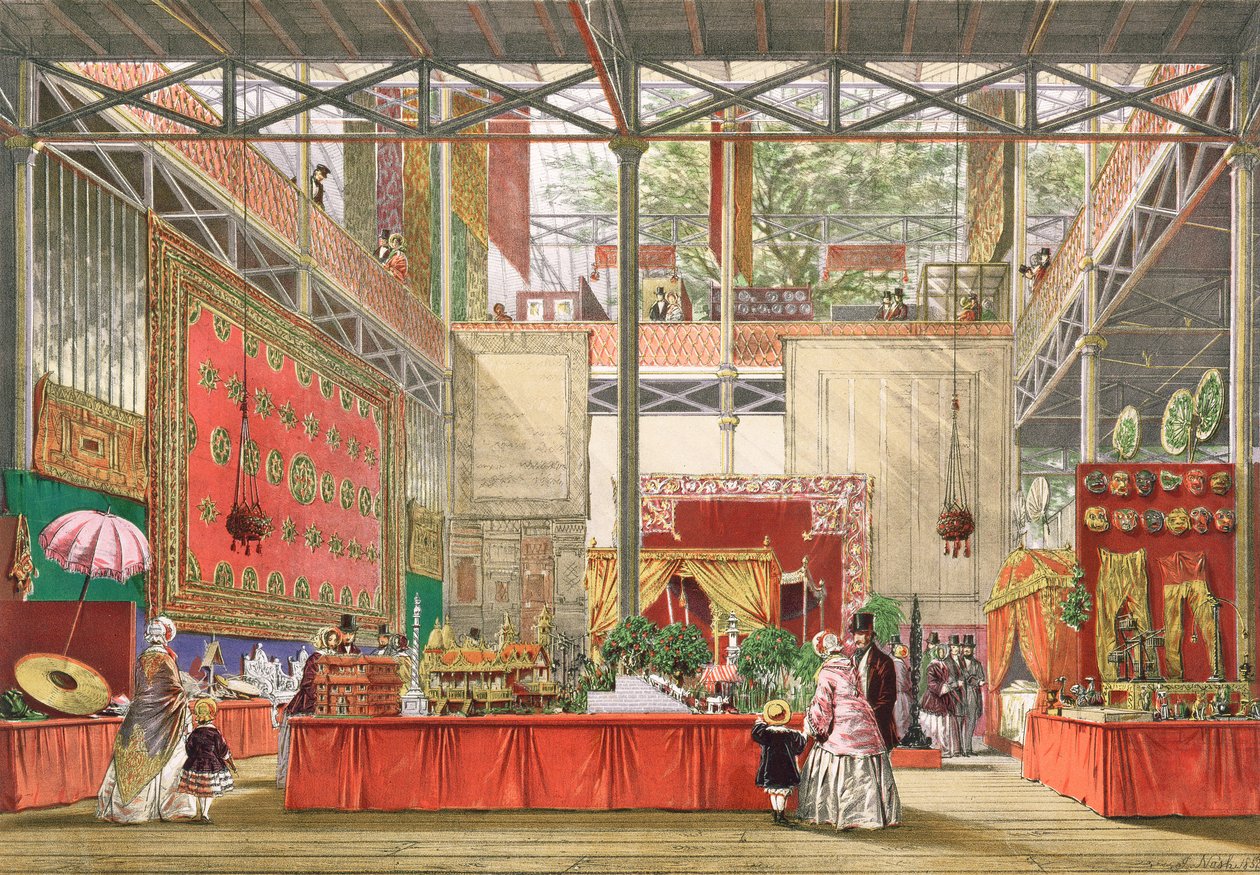 Utsikt over India-delen av den store utstillingen i 1851, fra 