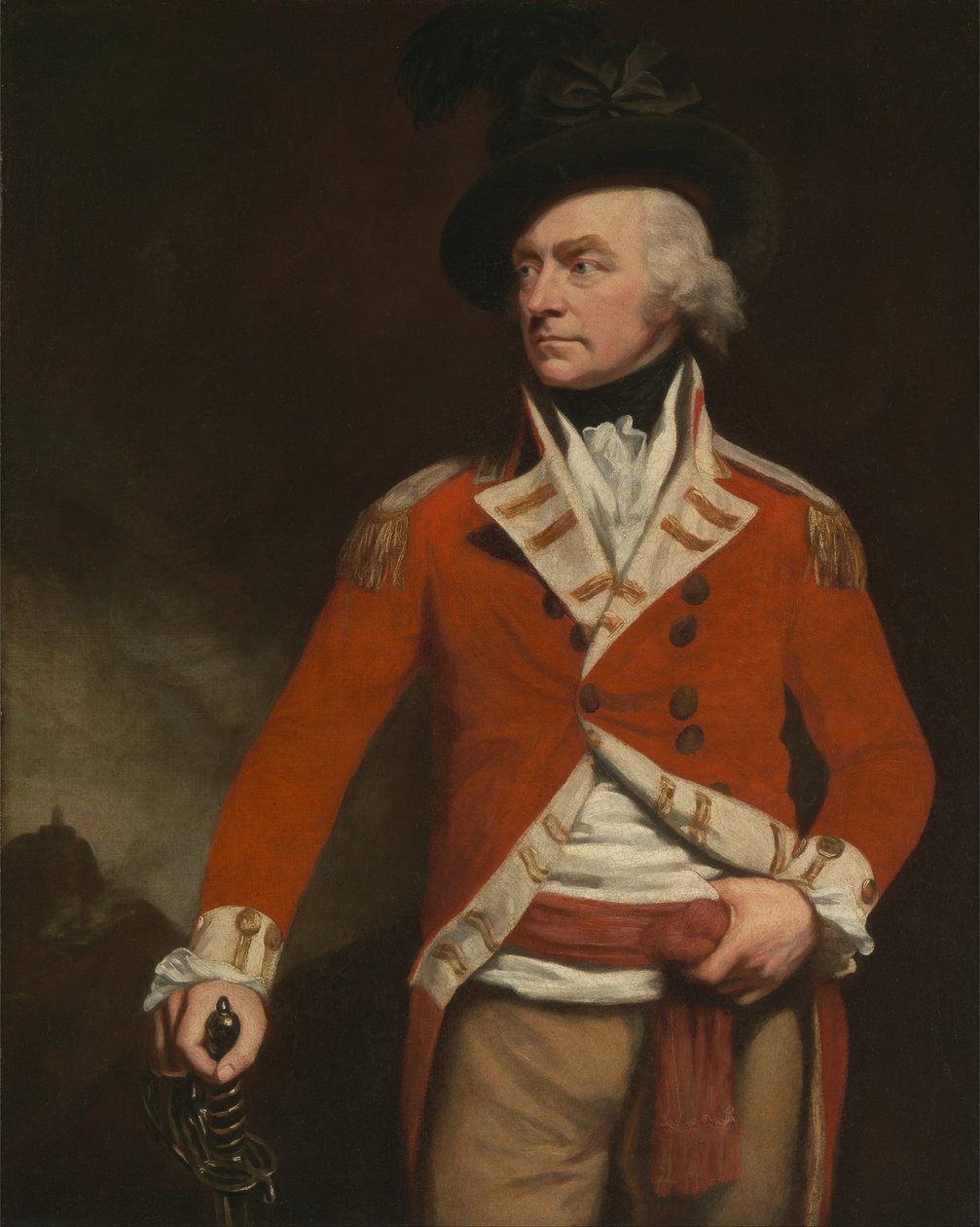 En offiser i East India Uniform for det 74. (Highland) regimentet, tidligere kalt oberst Dona ... av John Opie
