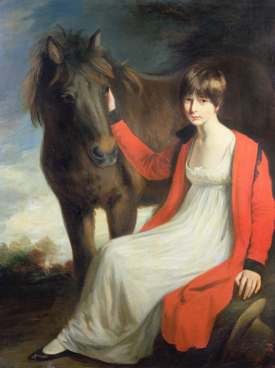 Portrett av frøken Emily Beauchamp med ponnien sin av John Opie