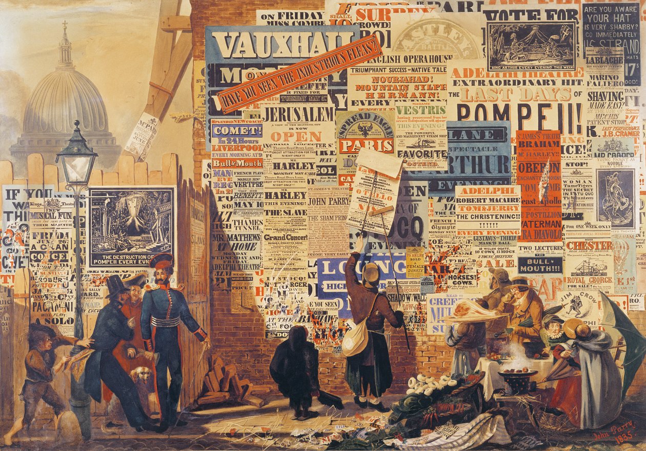 Plakatmannen, 1835 av John Orlando Parry