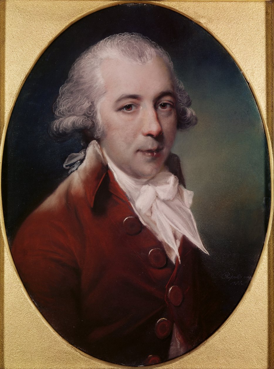 Portrett av Richard Brinsley Sheridan (1751-1816) 1788 (pastell på grått papir) av John Russell