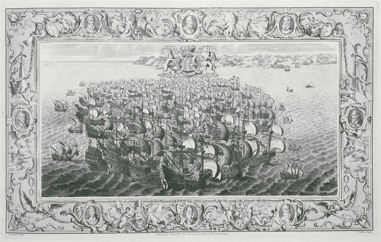 Spansk armada, 1739 av John Pine