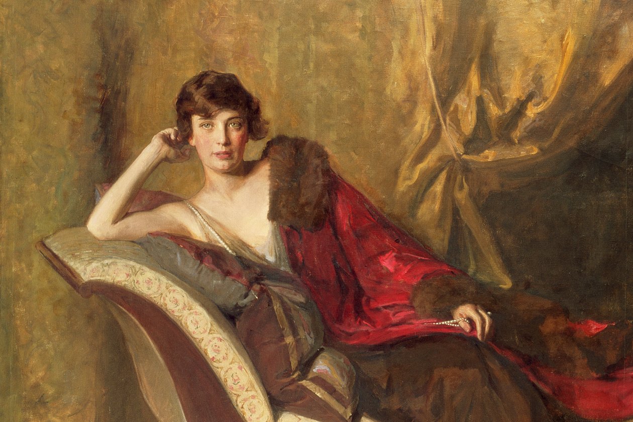 Grevinne Michael Karolyi tilbakelent på en divan, 1918 detalj av 137824 av John Quincy Adams