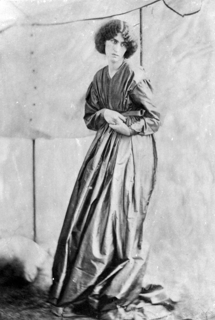 Jane Morris, posert av Dante Gabriel Rossetti, 1865 (albumtrykk) av John R. Parsons