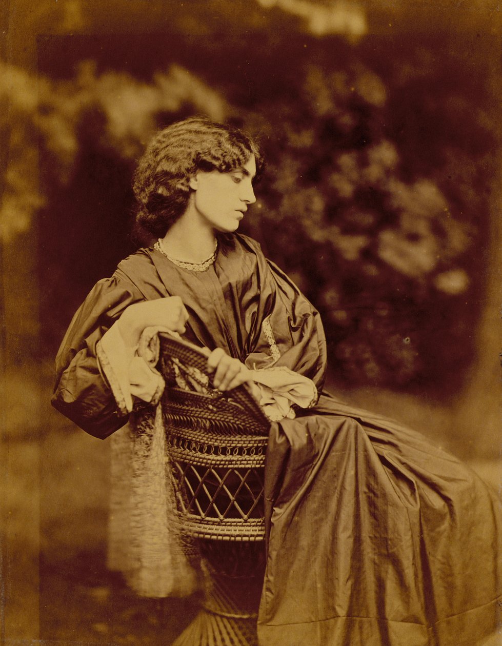 Portrett av Jane Morris (1839-1914) 1865 (albumtrykk) (se også 265085) av John R. Parsons