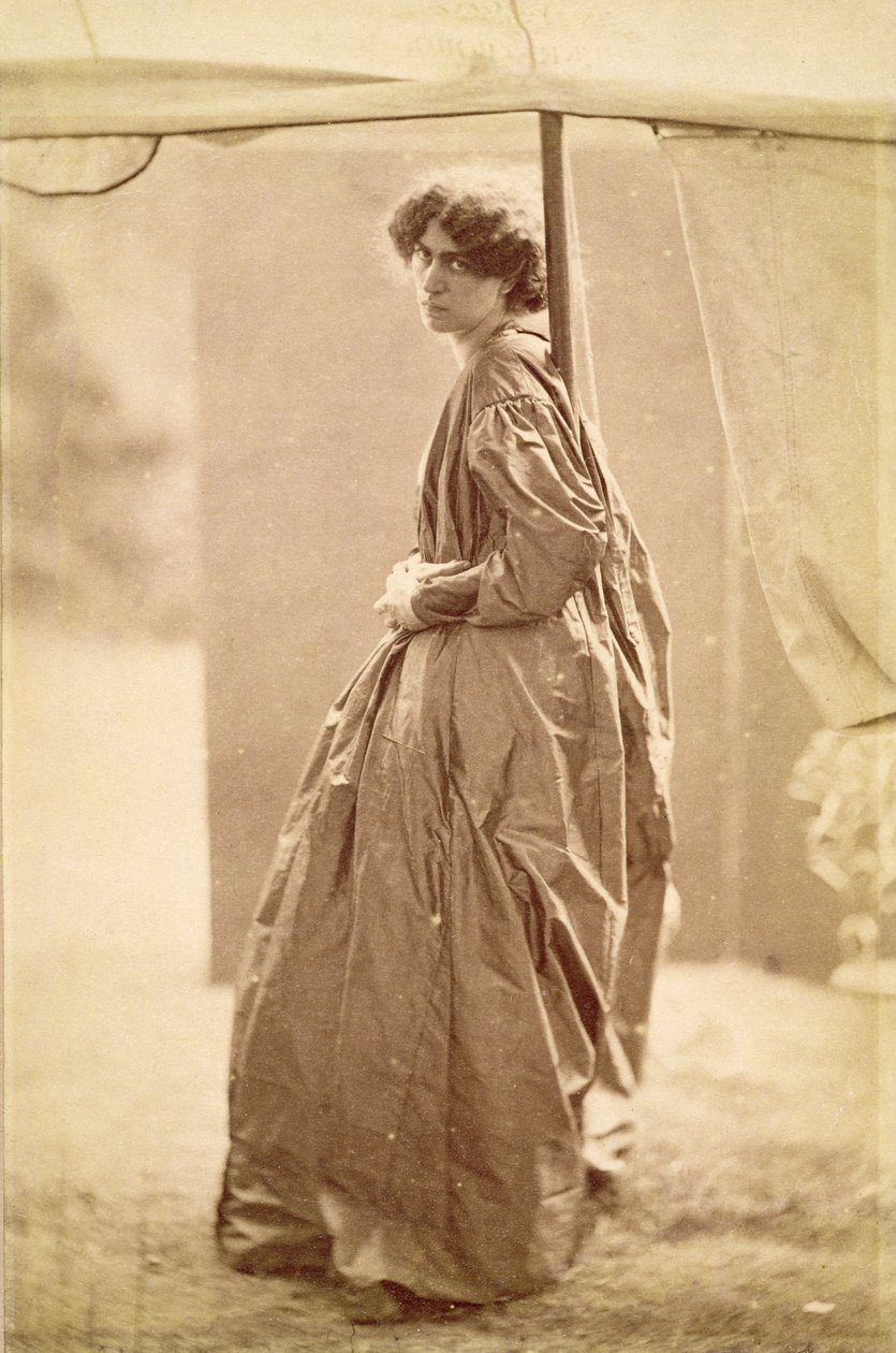Portrett av Jane Morris (1839-1914) 1865 (albumtrykk) (se også 265089) av John R. Parsons