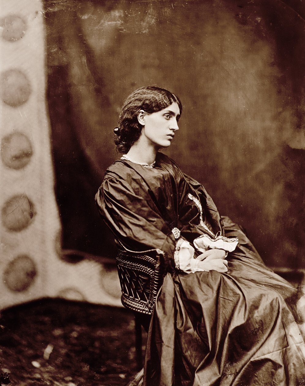Portrett av Jane Morris (1839-1914) 1865 (albumtrykk) av John R. Parsons