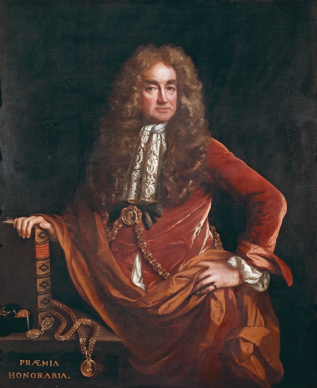 Portrett av Elias Ashmole (1617-1692) av John Riley