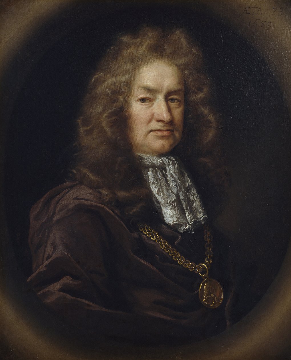 Portrett av Elias Ashmole (1617-92) engelsk antikvar, 1689 av John Riley