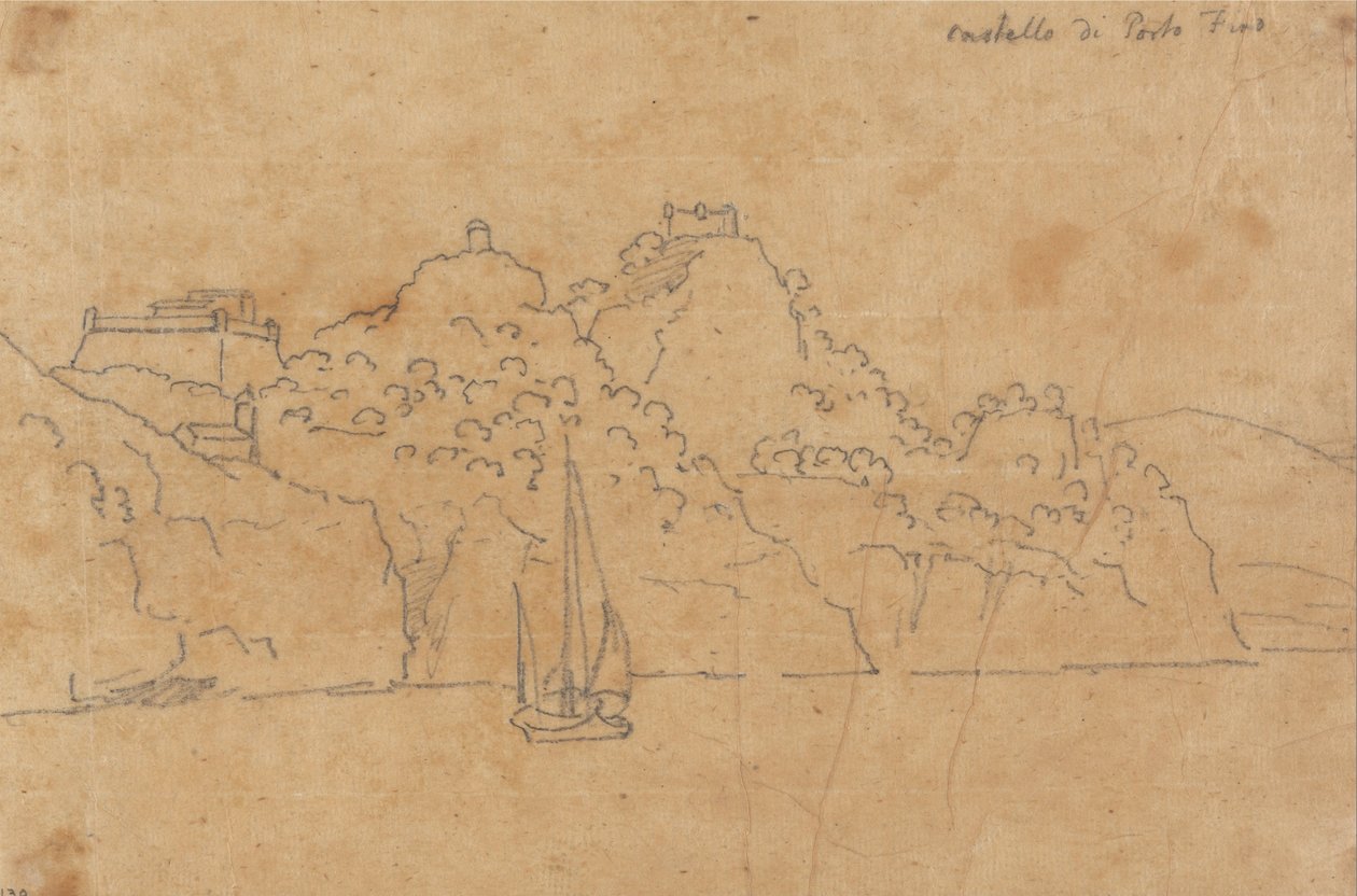 Portofino slott av John Robert Cozens