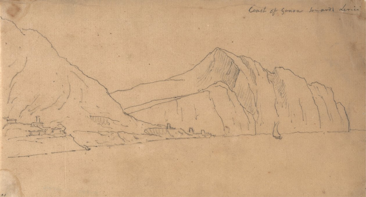 Kysten av Genova mot Lerici av John Robert Cozens