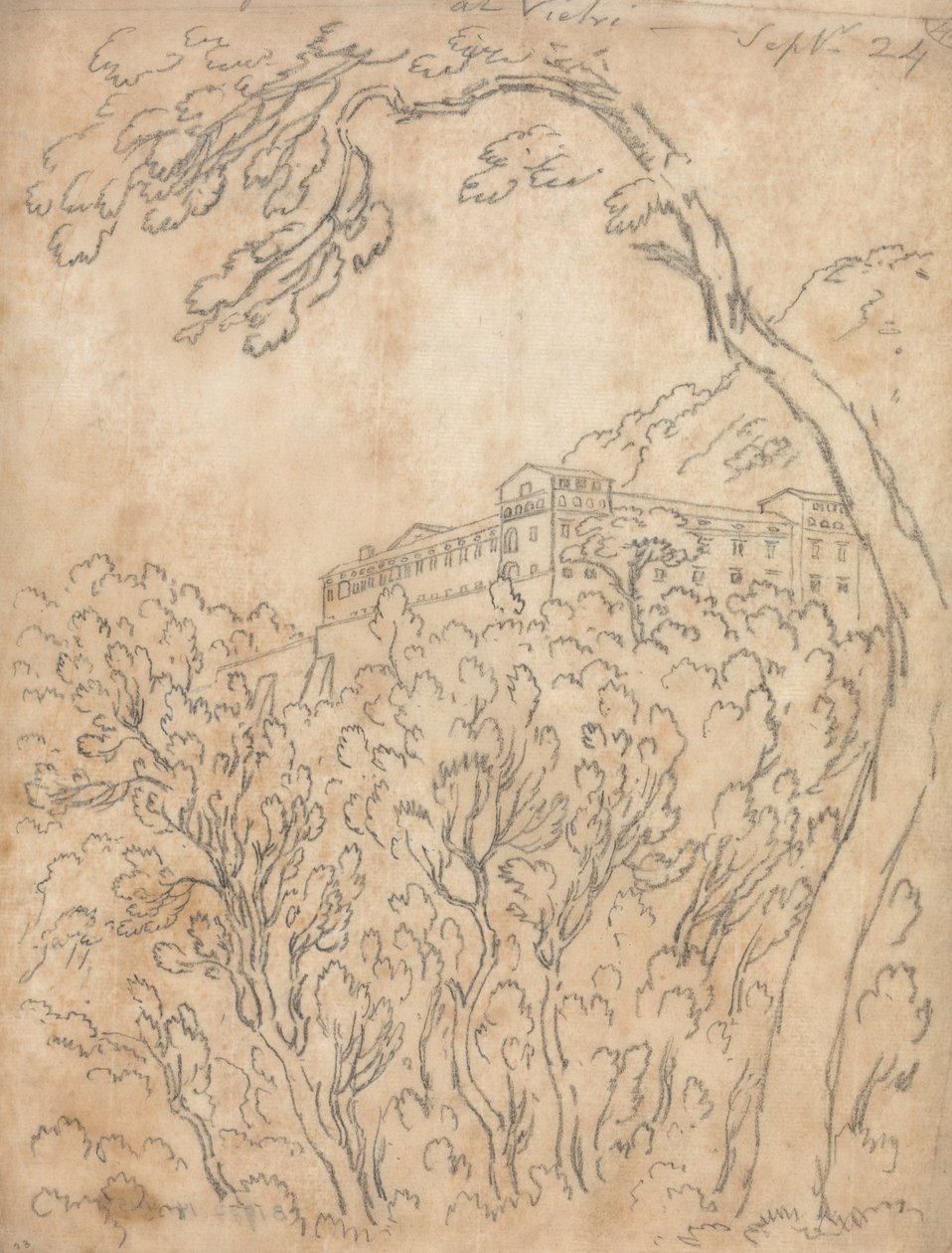 Kloster på Vietri av John Robert Cozens