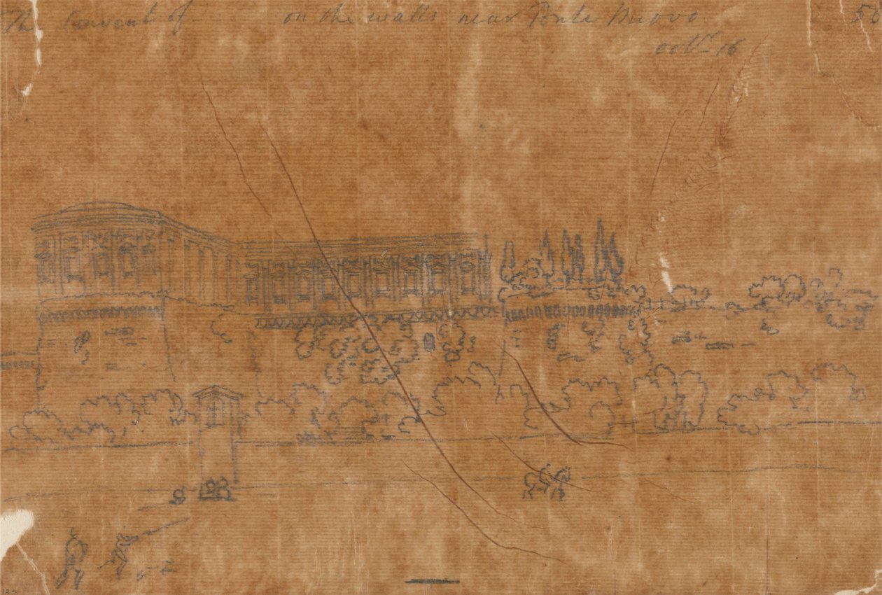 Kloster nær Ponte Nuovo, 16. oktober av John Robert Cozens