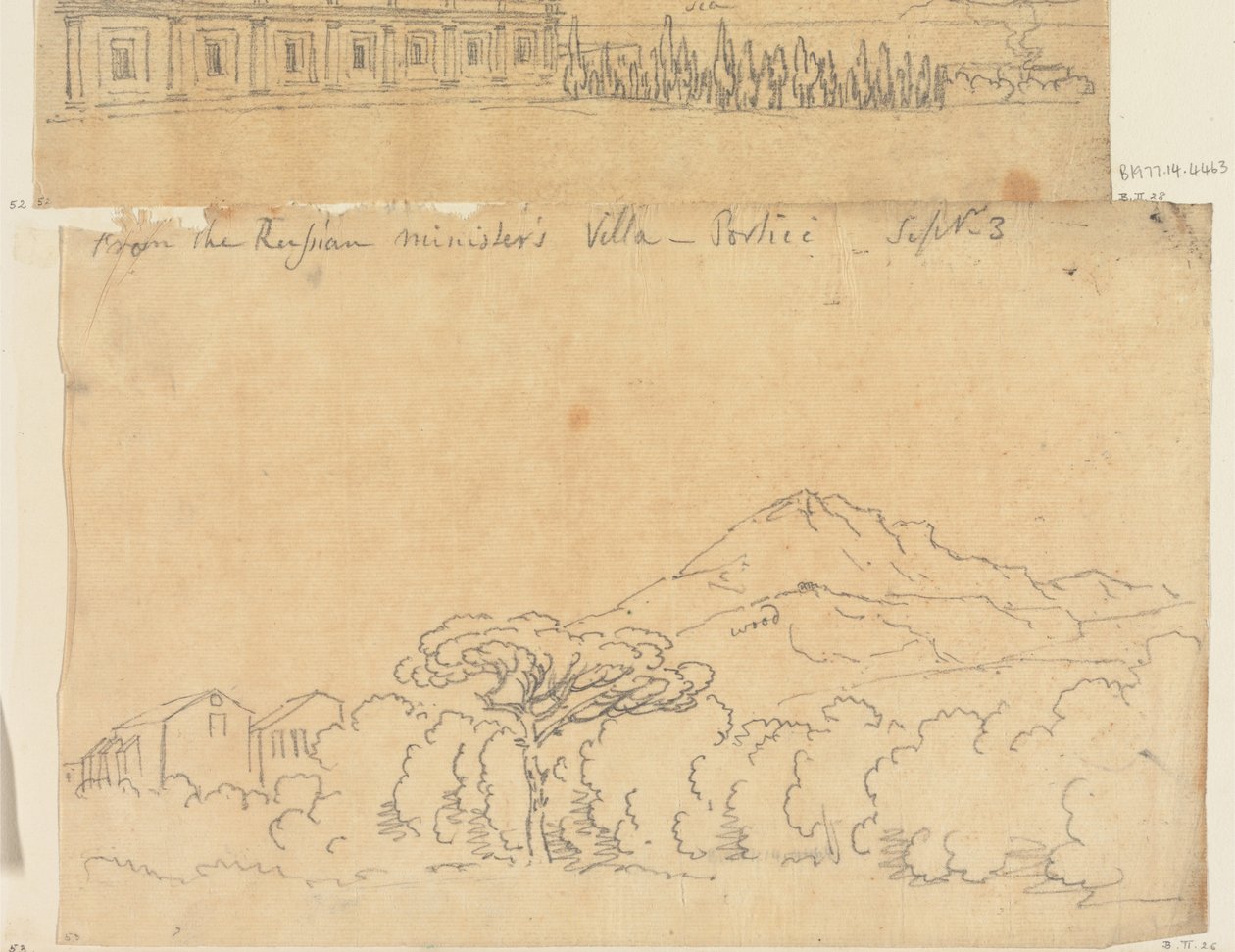 Fra Russian Ministers Villa, Portici, 3. september av John Robert Cozens