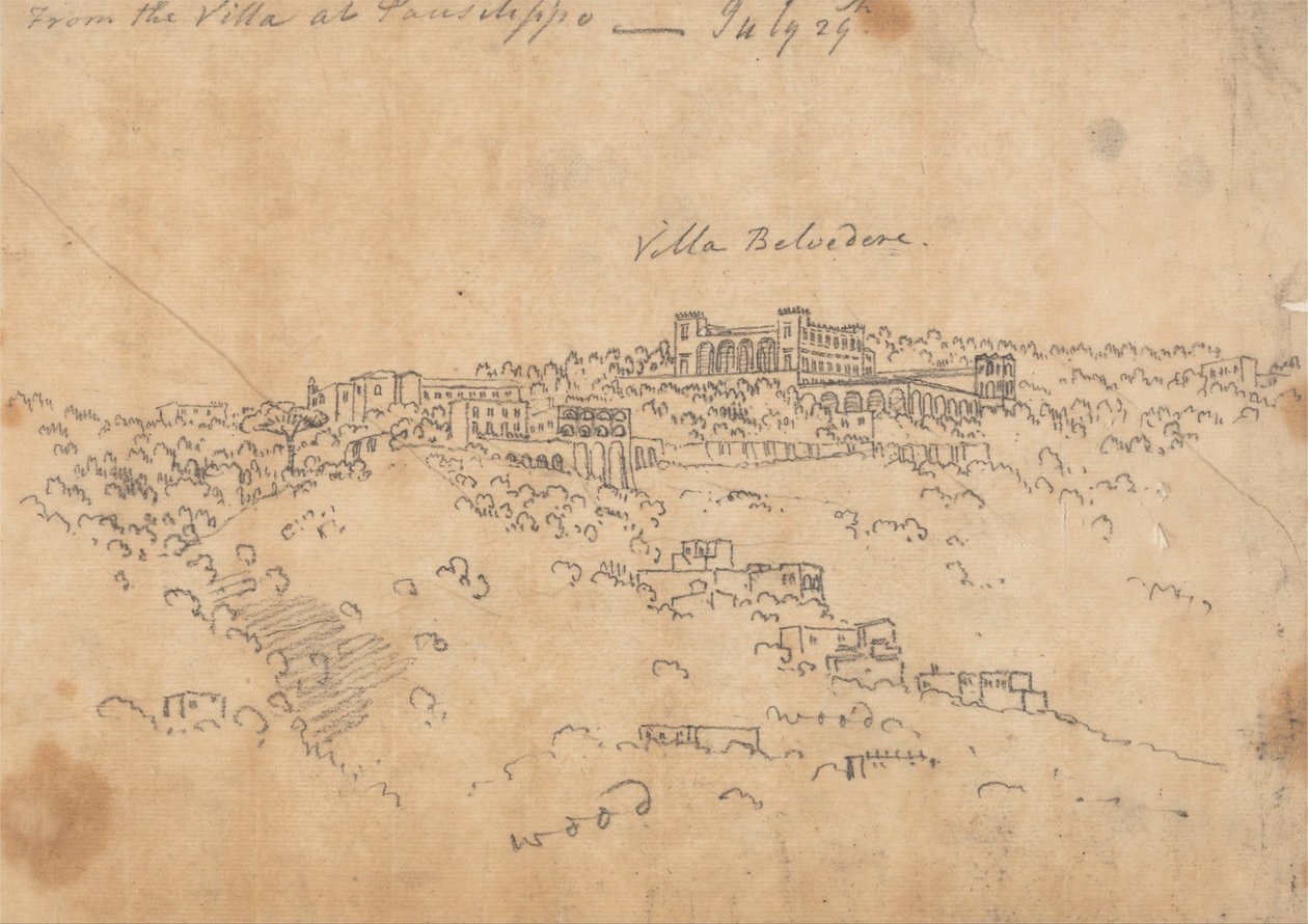 Fra villaen på Posillipo, 29. juli av John Robert Cozens