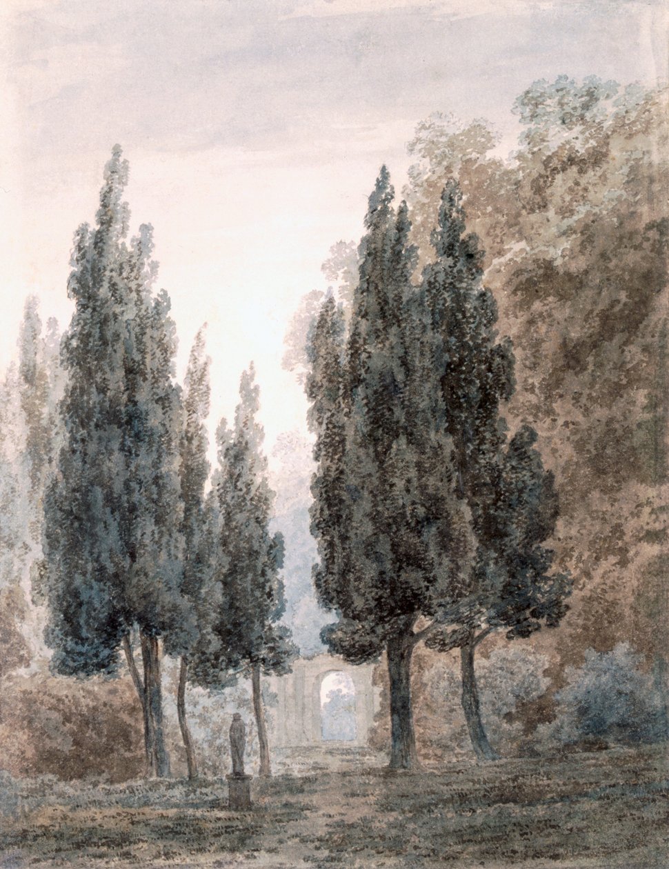 I hagene til Villa Pamphili, Roma av John Robert Cozens