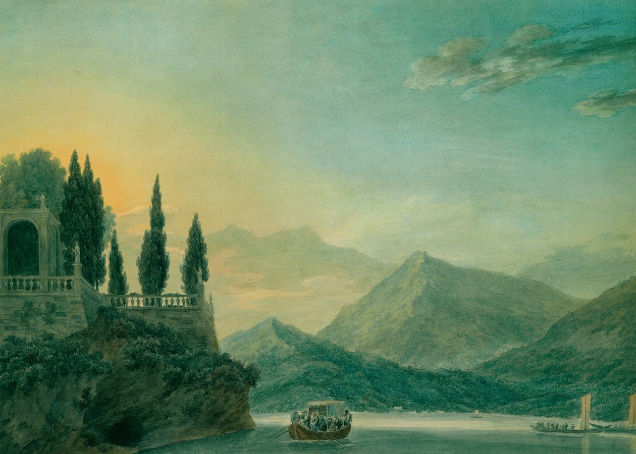 Isola Bella, Lago Maggiore, i skumringen av John Robert Cozens