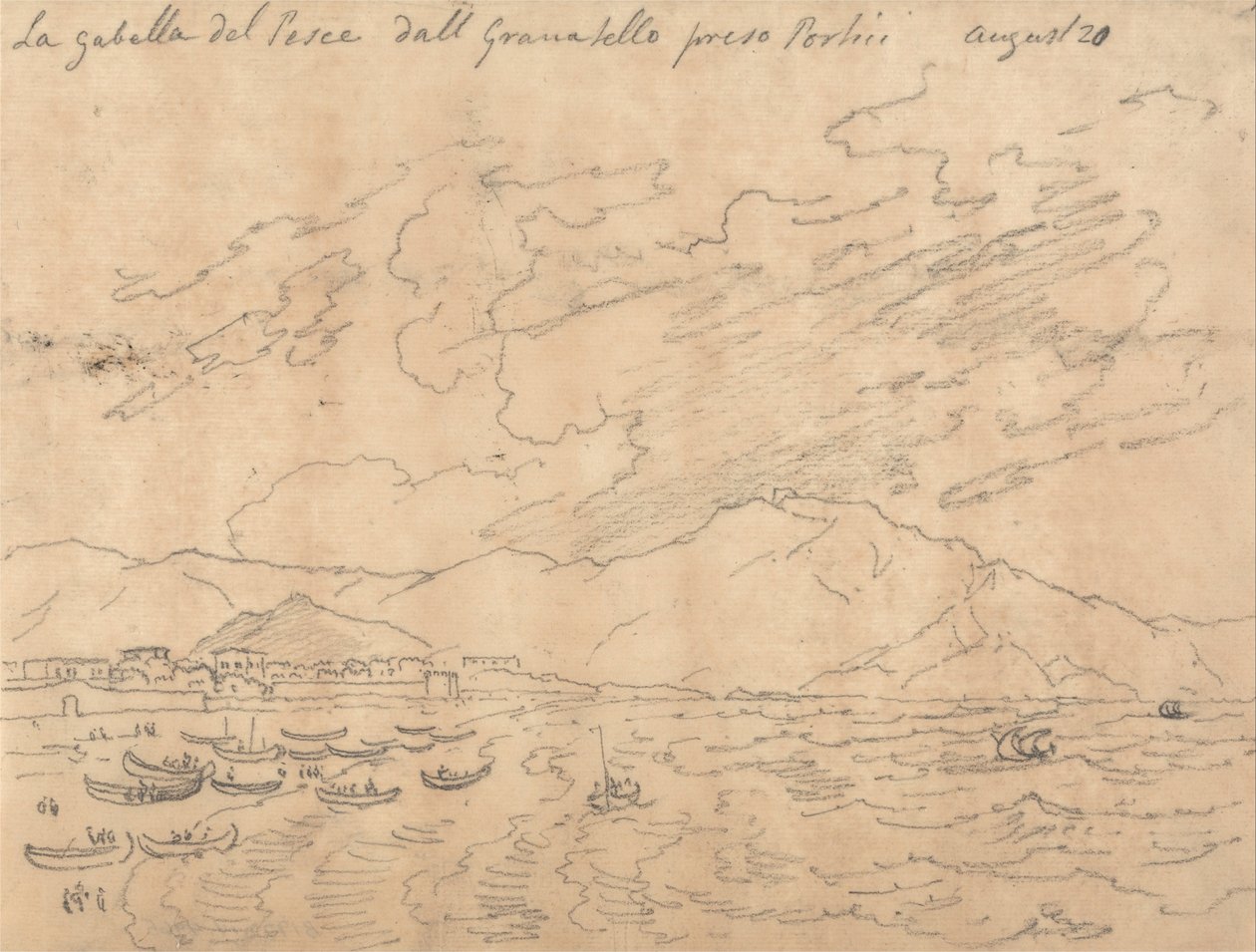 The Fish Gabella fra Granabello Taken Portici, 20. august av John Robert Cozens