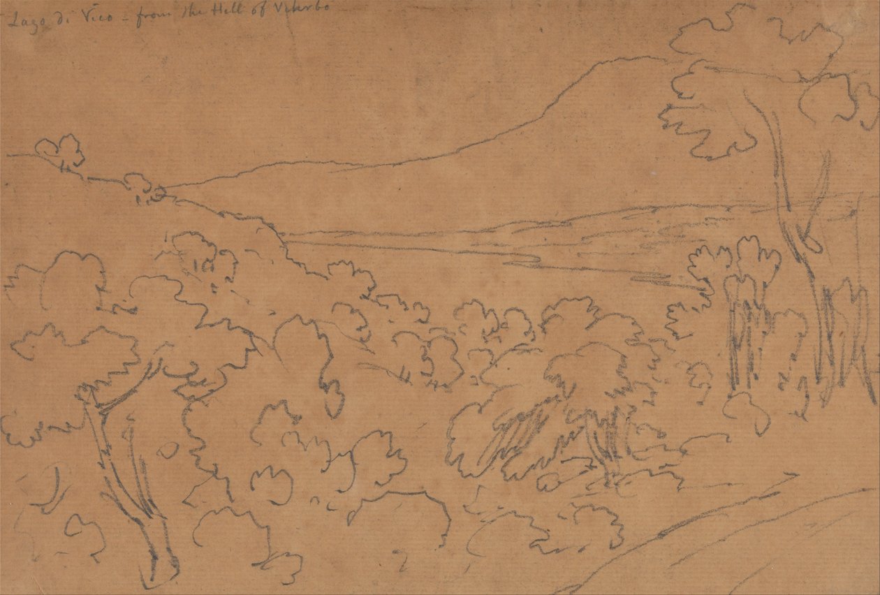 Lago di Vico fra Viterbo -høyden av John Robert Cozens