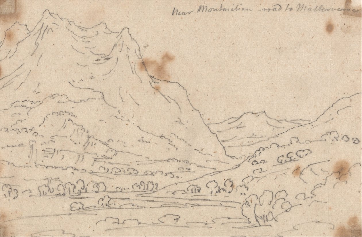 Nær Montmilian, vei til Malterverne av John Robert Cozens