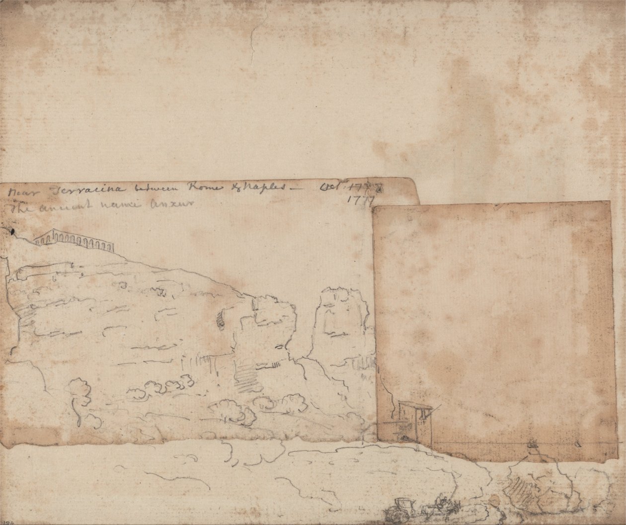 Nær Terracina mellom Roma og Napoli, oktober 1777 av John Robert Cozens