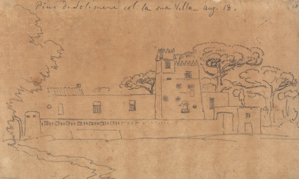 Pini di Solimena med sin villa, 18. august av John Robert Cozens