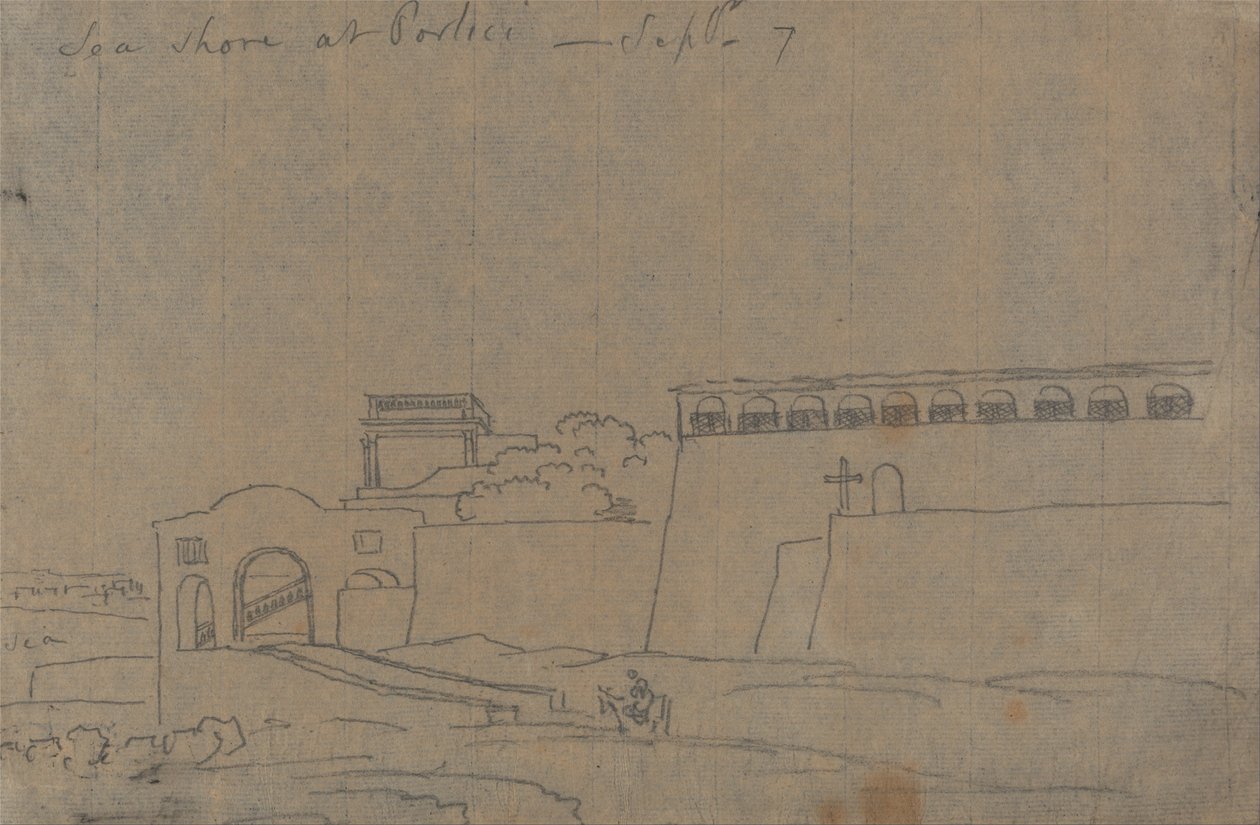 Sea Shore at Portici, 7. september av John Robert Cozens