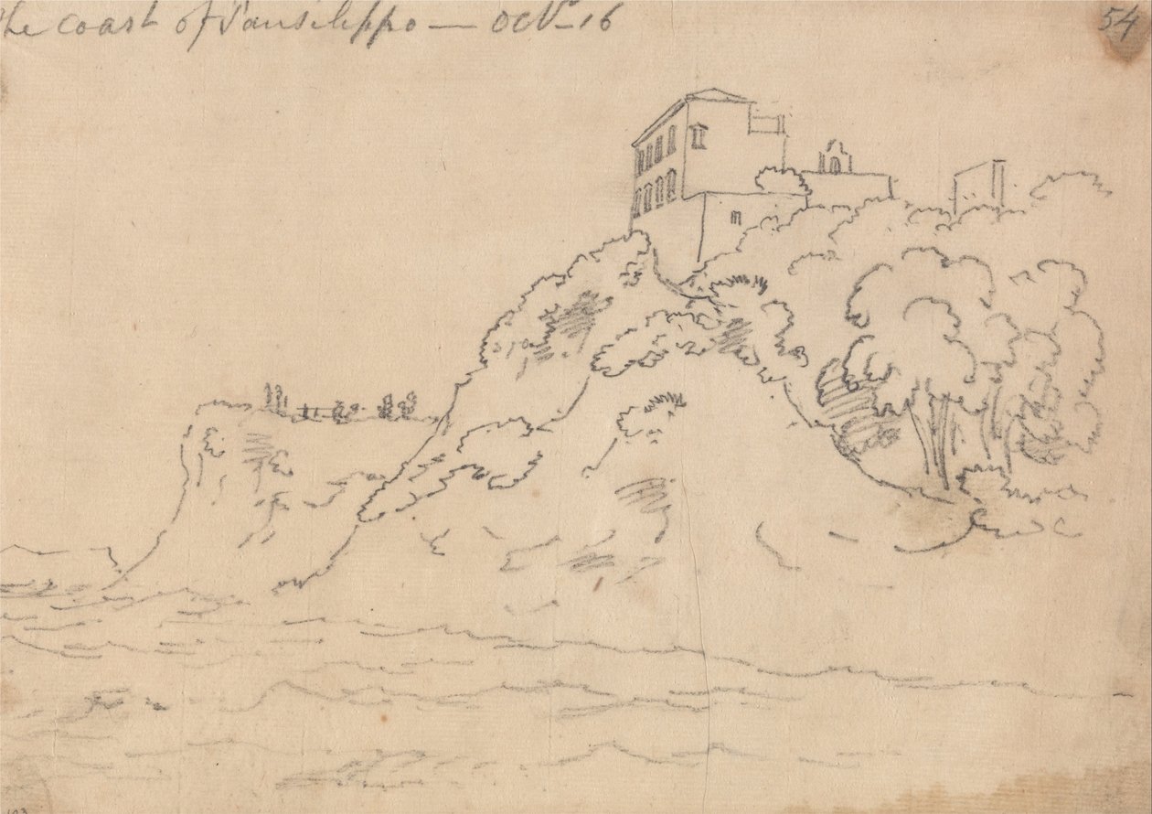 Coast of Posillipo, 16. oktober av John Robert Cozens