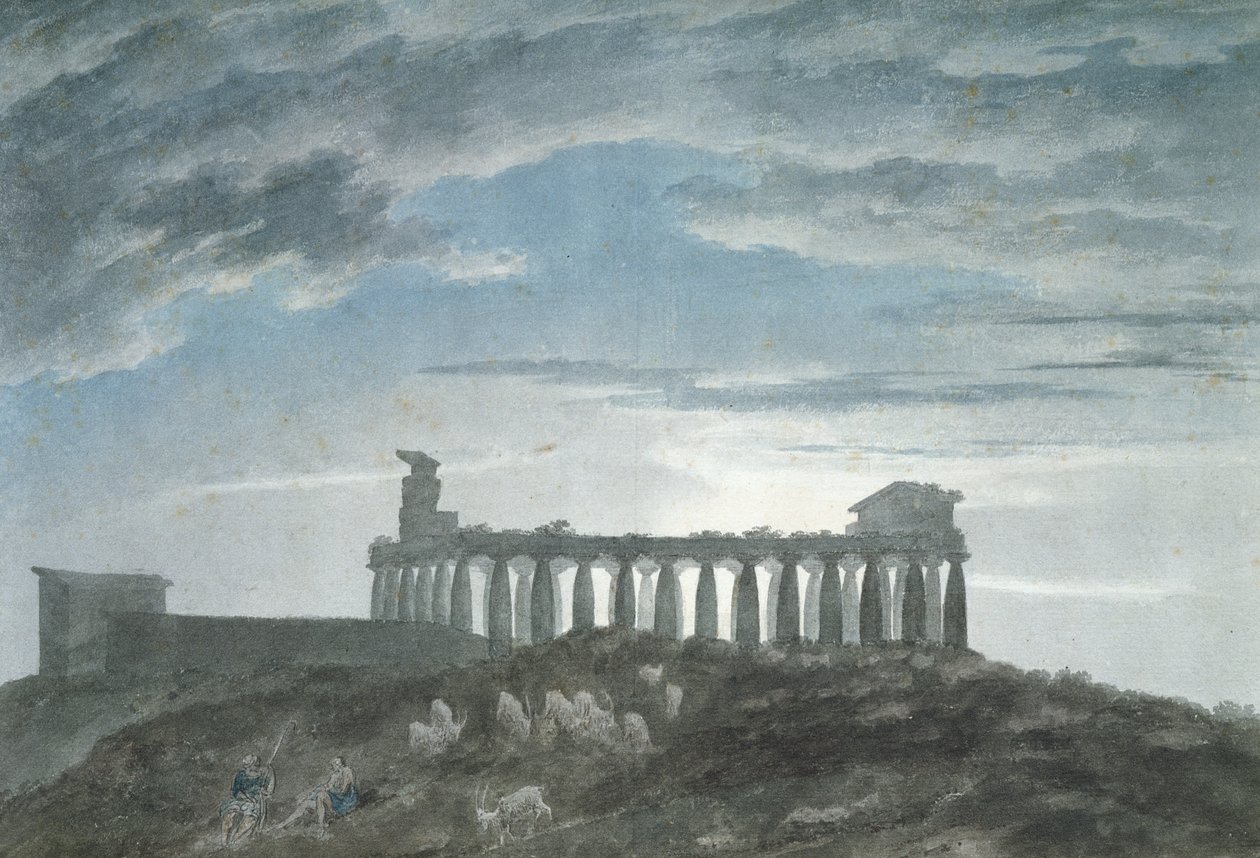 Det lille tempelet i Paestum av John Robert Cozens