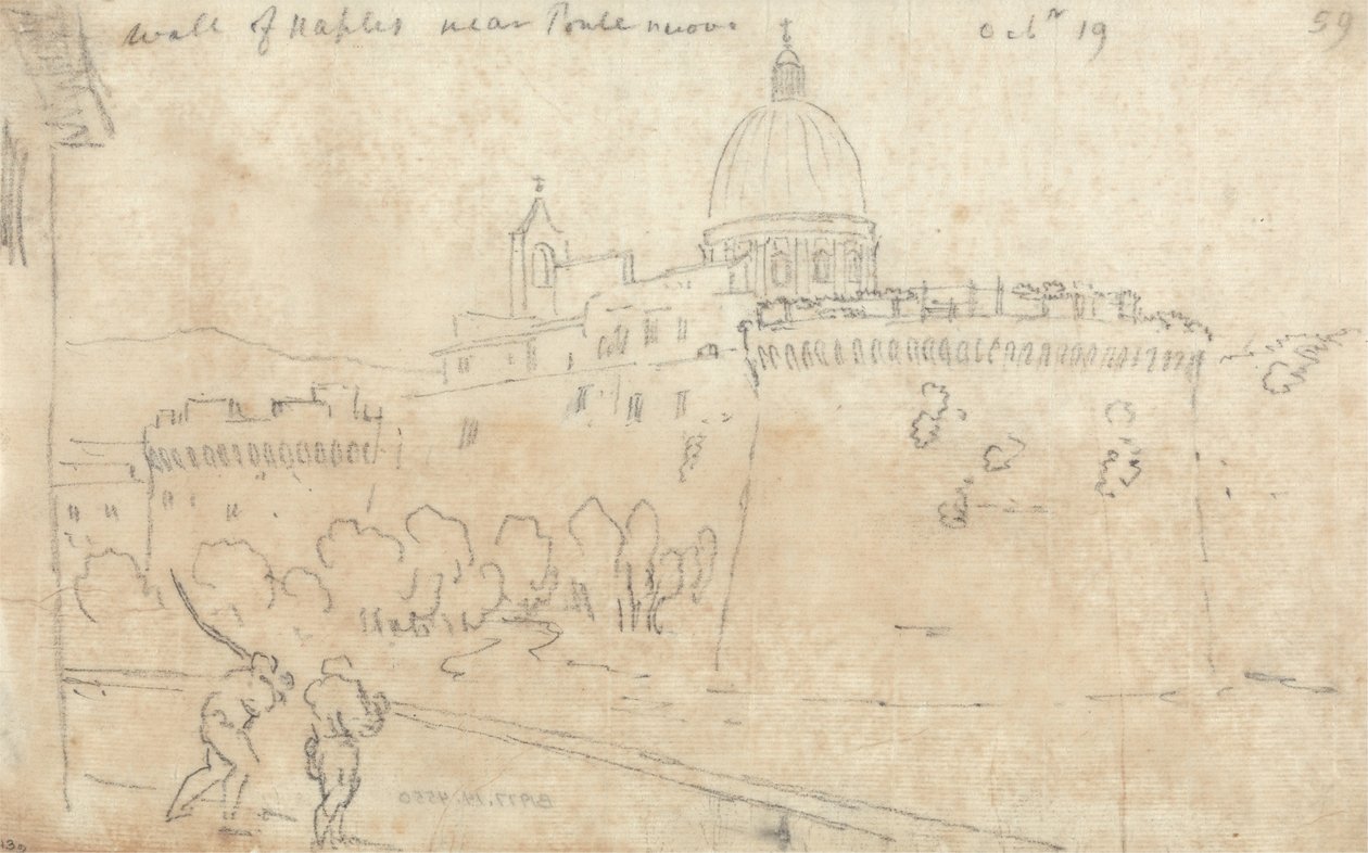 Napoli -muren nær Ponte Nuovo av John Robert Cozens