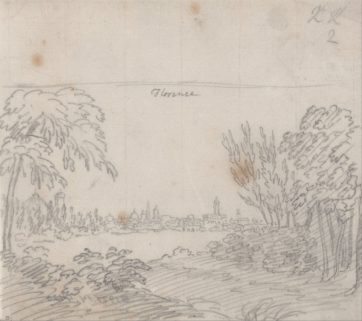 Utsikt over Firenze fra South Bank of Arno av John Robert Cozens