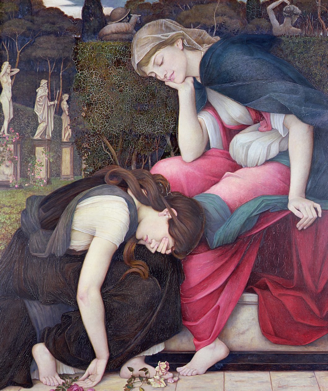 Tålmodighet på et monument som smiler til sorg, exh. 1884 av John Roddam Spencer Stanhope