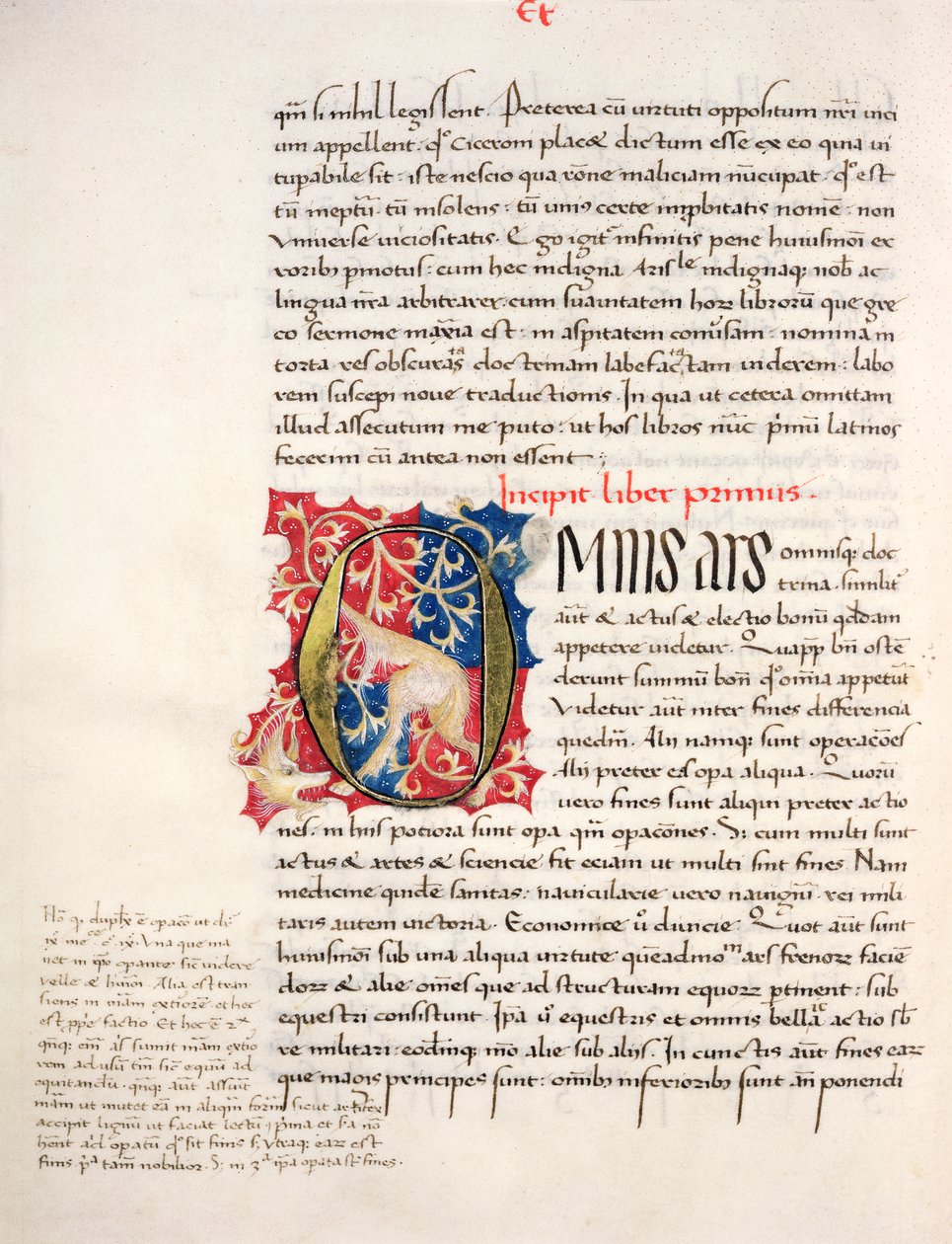Ms.228, f.4v: Side fra Aristoteles 