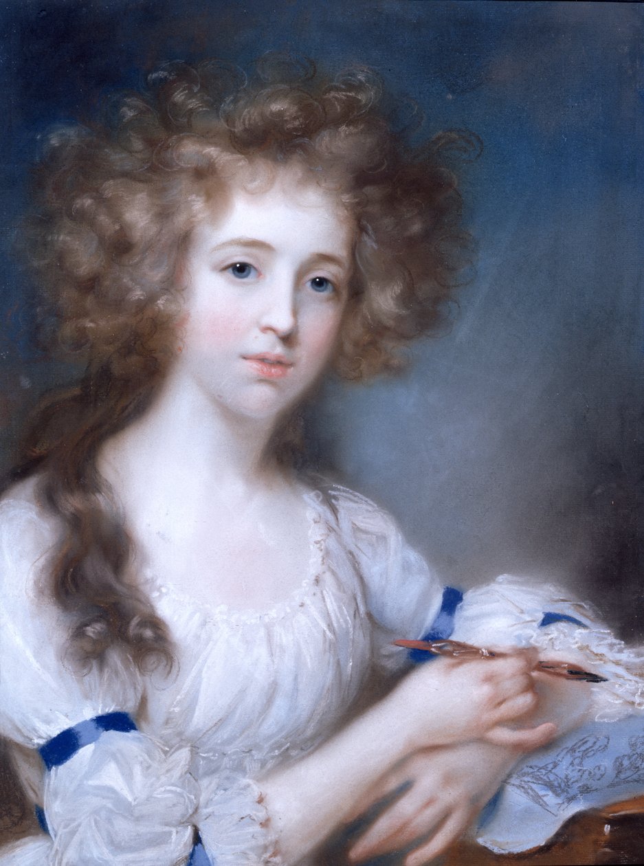Portrett av en dame (pastell) av John Russell