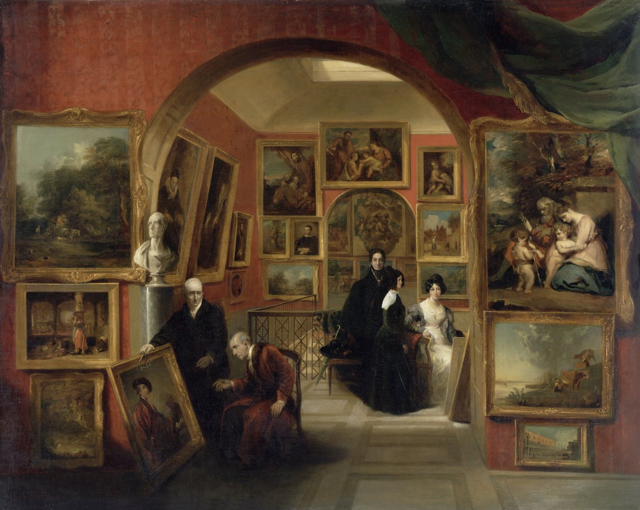 Interiøret til British Institution Gallery, 1829 av John Scarlett Davis