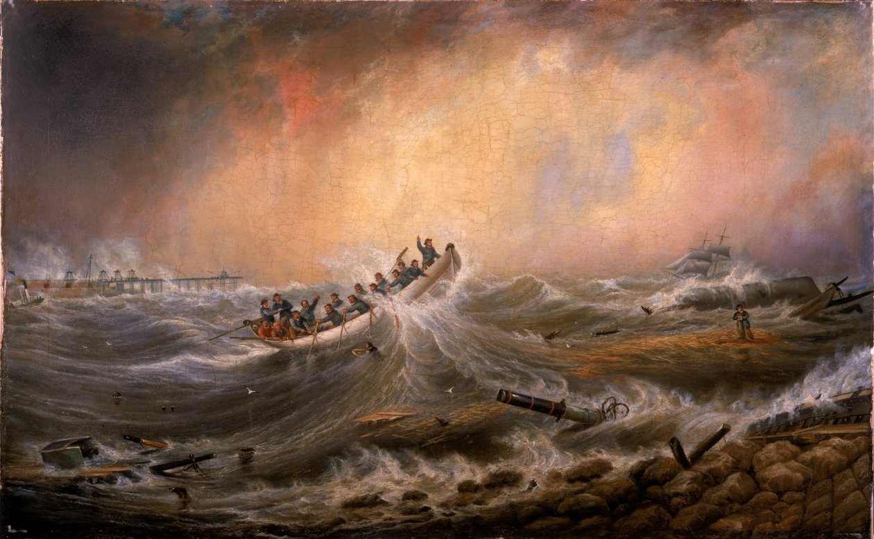 Vraket utenfor South Pier 1861 av John Scott