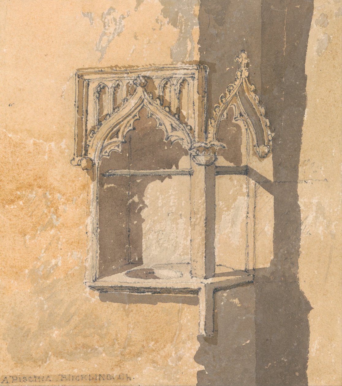 En Piscina i Blickling Church, Norfolk av John Sell Cotman