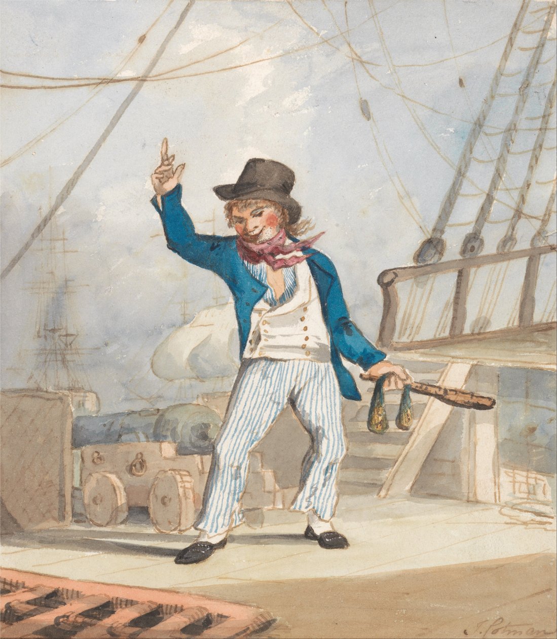 Karikatur av en sjømann (en av et sett med tre) av John Sell Cotman