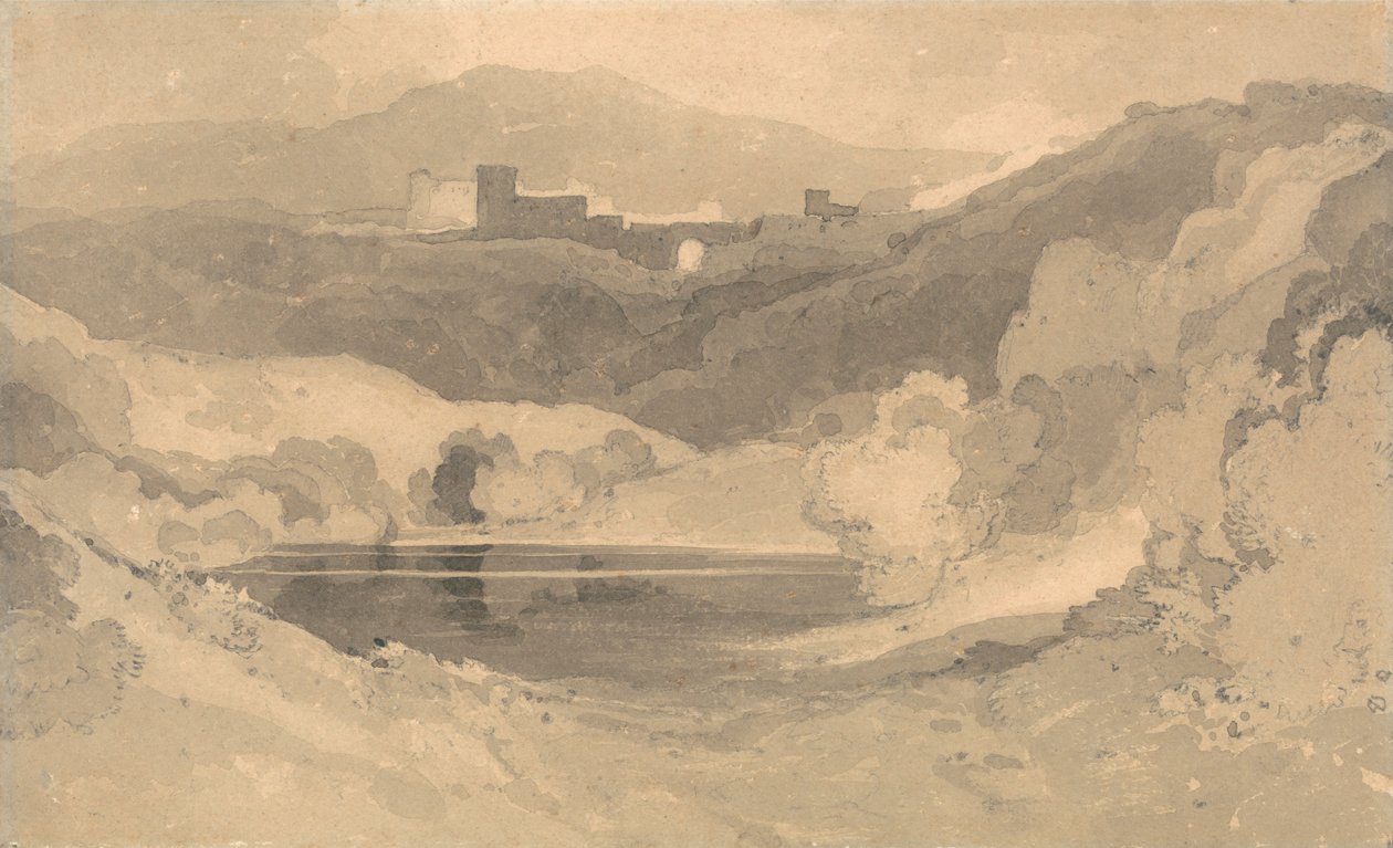 Slott i et landskap av John Sell Cotman