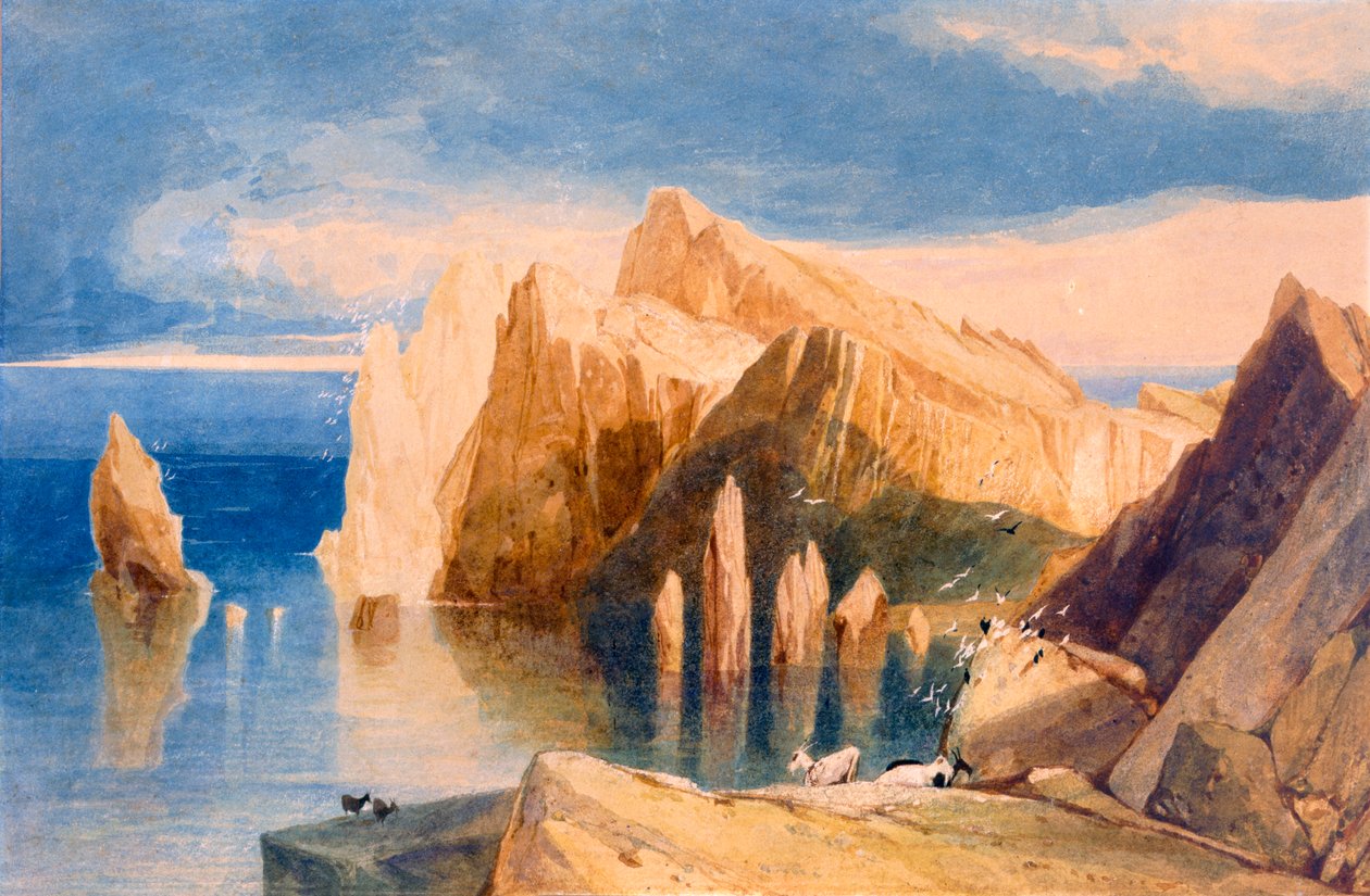 Klipper på nordøstsiden av Point Lorenzo, Madeira av John Sell Cotman