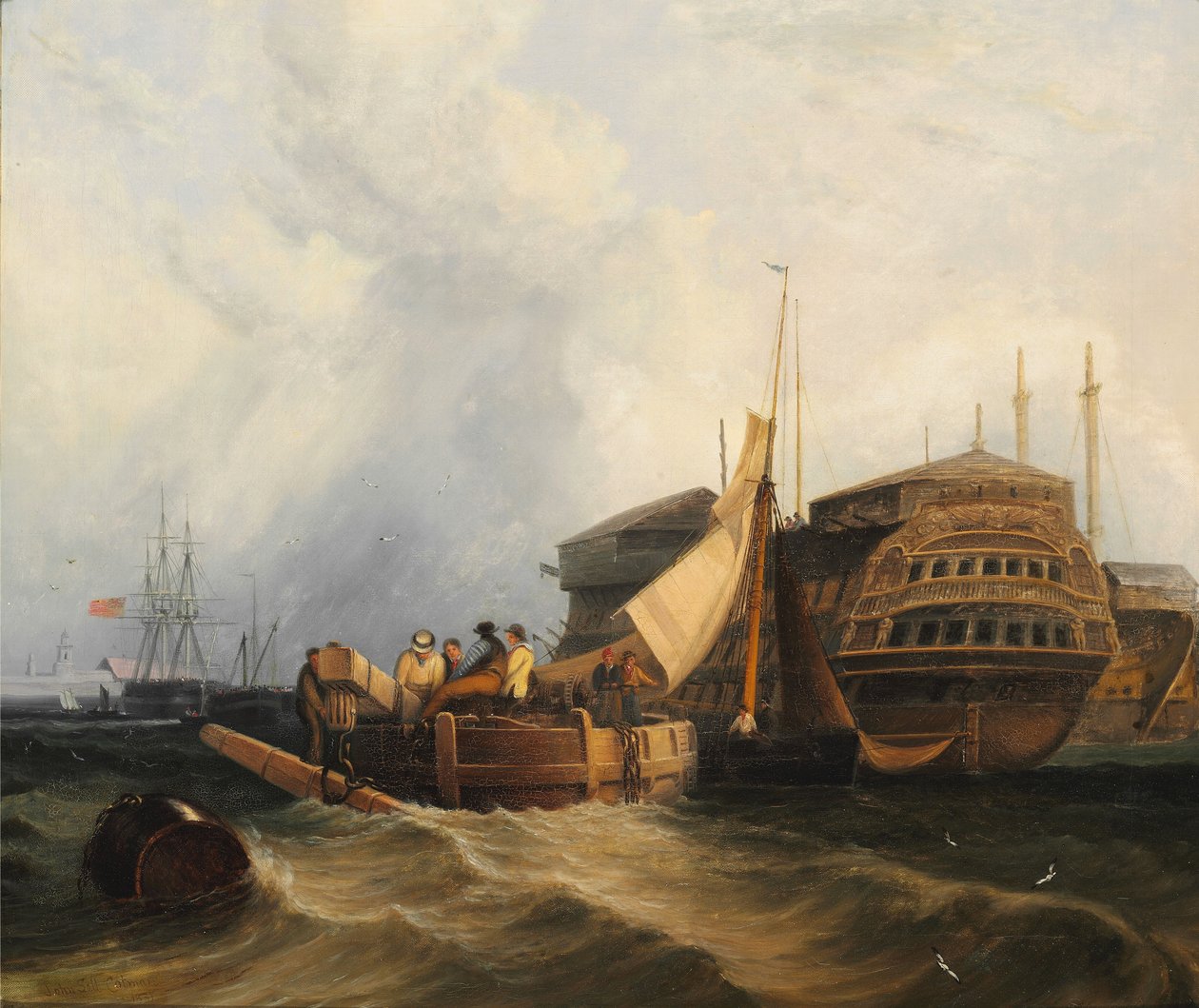 Havnescene av John Sell Cotman