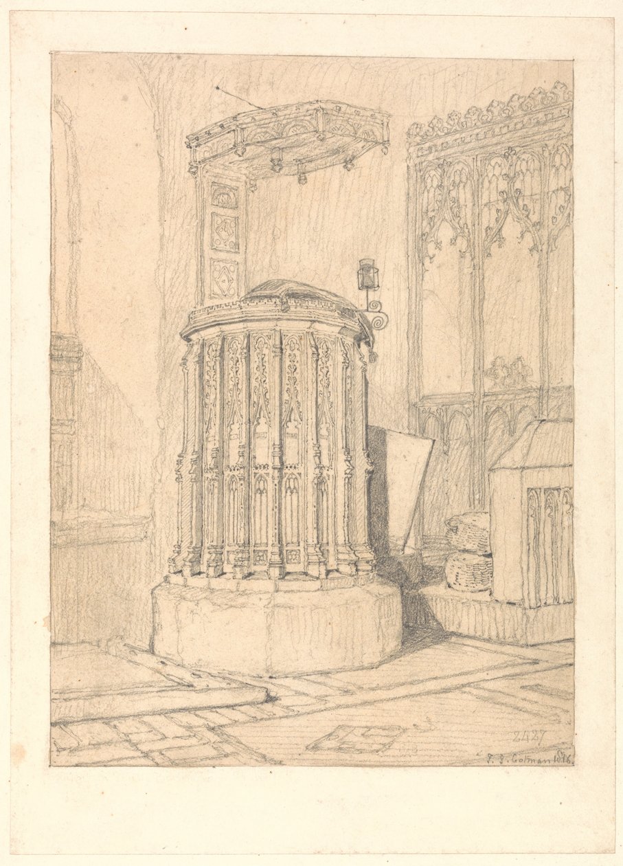 Preikestol i South Burlingham Church, Norfolk av John Sell Cotman