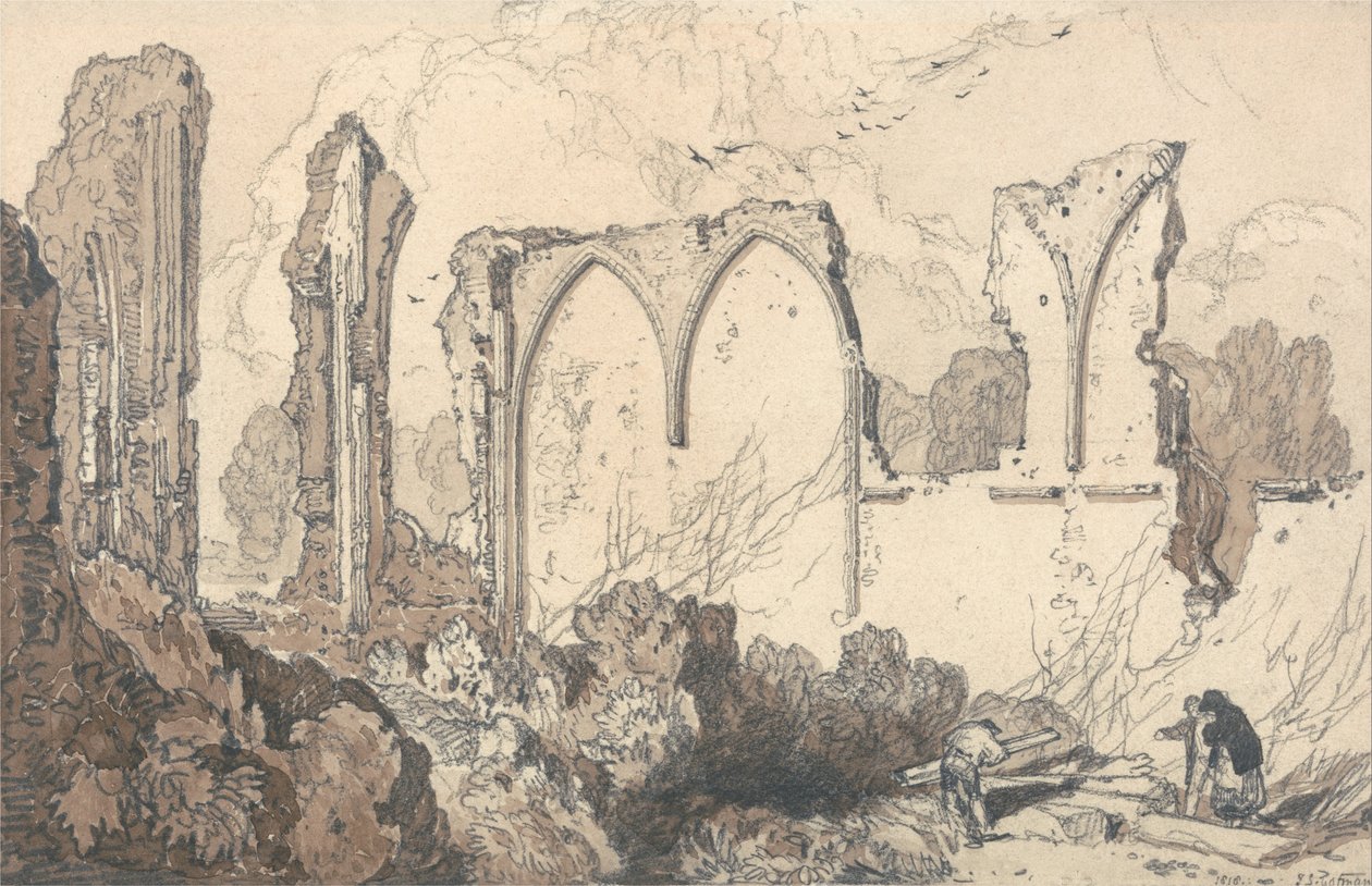 Ruin bak Free School, Thetford, Suffolk av John Sell Cotman