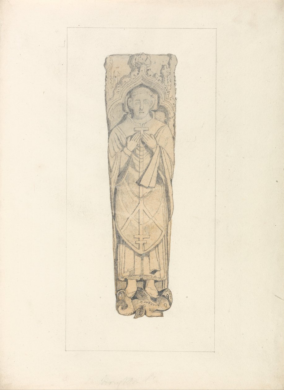 Studie av et kistelokk fra Houghton Churchyard, Norfolk av John Sell Cotman