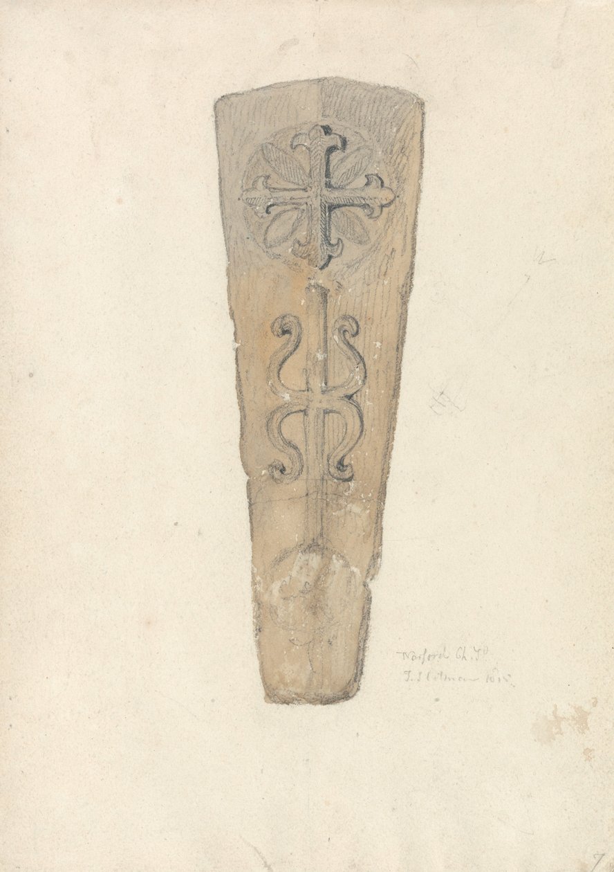 Studie av et kistelokk fra en Norfolk kirke av John Sell Cotman