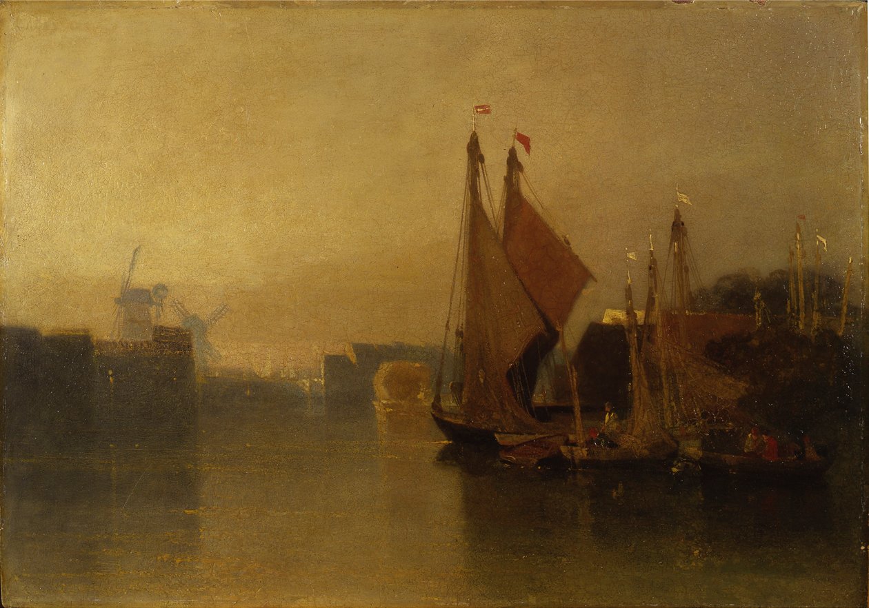 Utsikt fra Yarmouth Bridge av John Sell Cotman