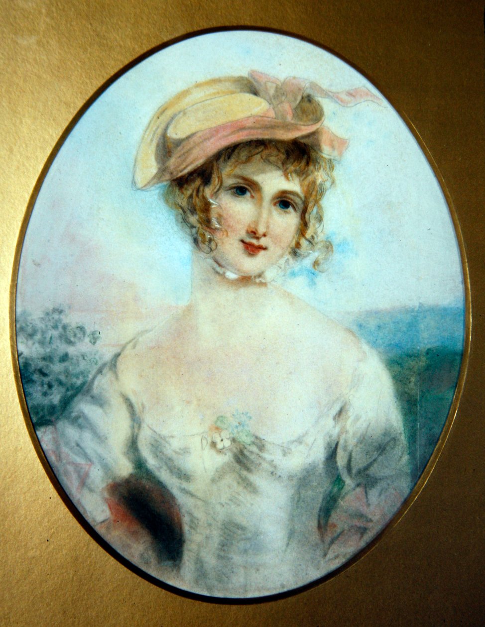 A Country Maiden (blyant og farget kritt på papir) av John Simmons